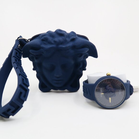 Versace VE6G00623 Navy Medusa Dial Quartz Silicone Swiss Made, New Unisex Watch - Picture 1 of 9